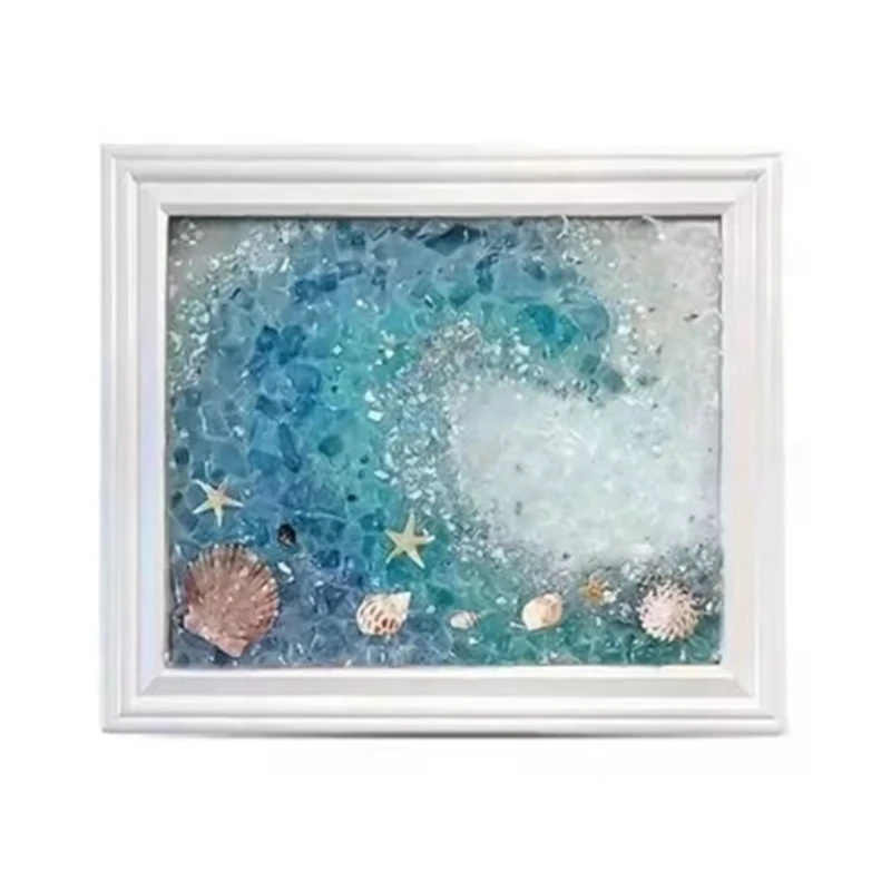 Ocean Theme Sea Glass Art Kit For Adults Photo Frame Easy Operation DIY Mosaic Arts And Craft Kits Handmade-AU68