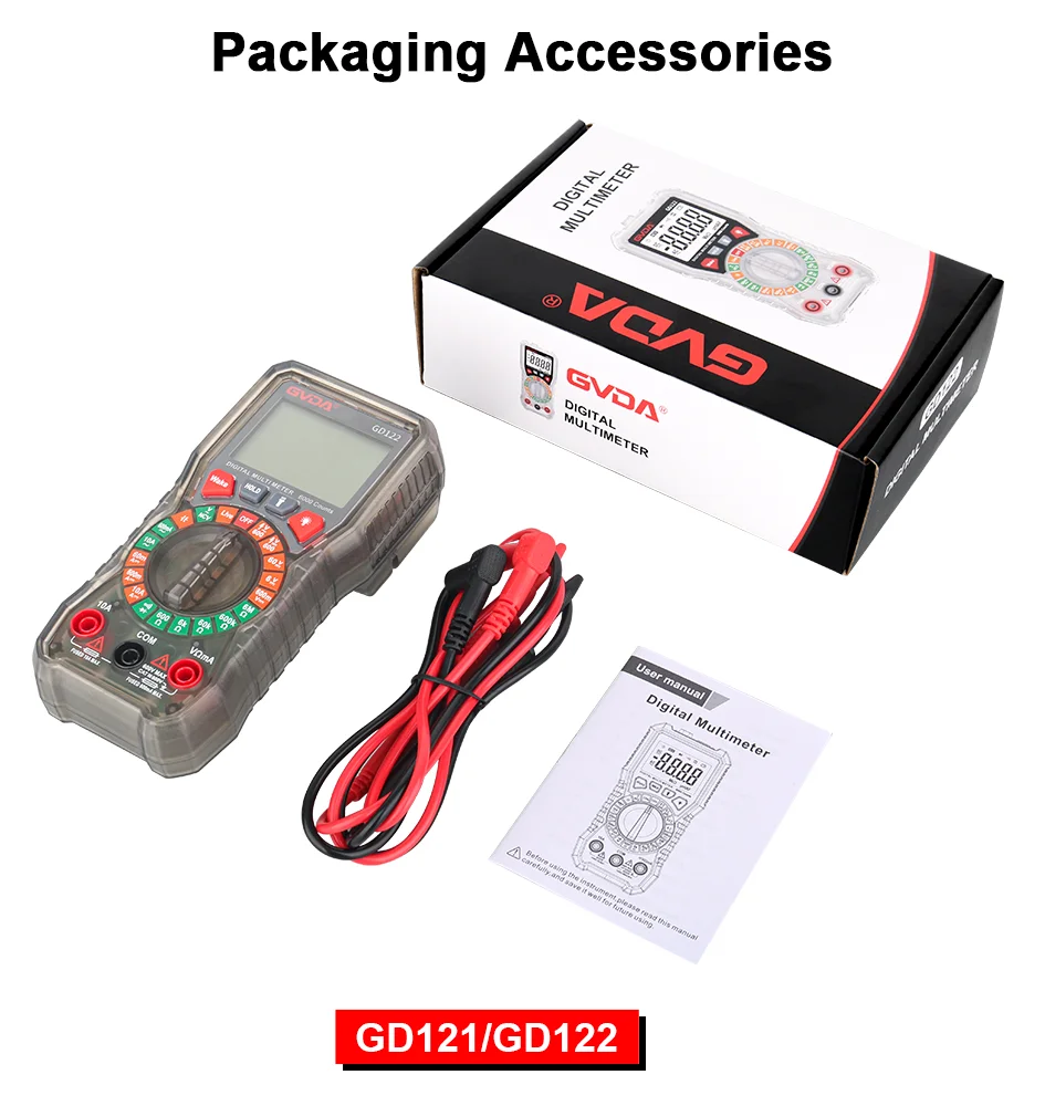 GVDA Digitales Multimeter Elektriker-Widerstandsmessgerät AC/DC-Spannungstester mit Hintergrundbeleuchtung Elektrisches Multimeter – Detail 21