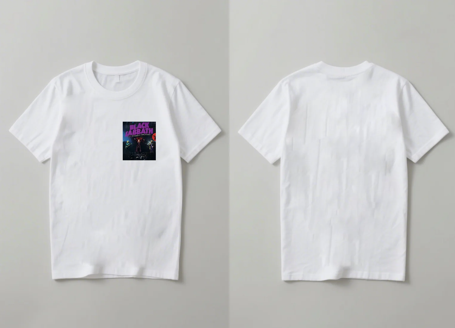 

The 2025 new trendy white T-shirt and black Sabbath printed graphic casual rock music top are suitable for both men and women