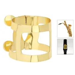Gold-plated Brass bE Baritone Saxophone Mouthpiece Ligature Metal Ligature Fastener Saxophone Accessories