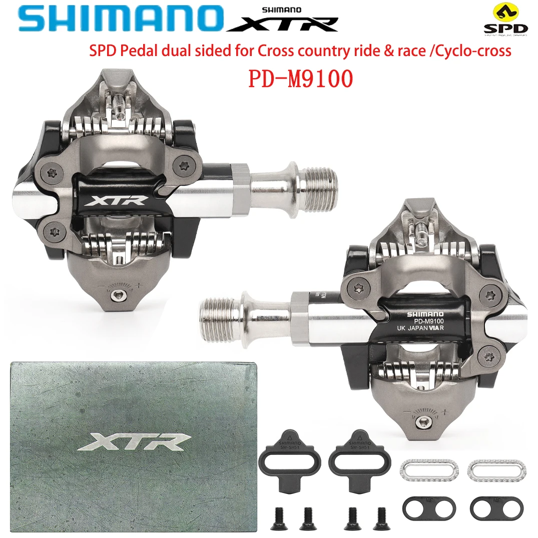 SHIMANO XTR PD-M9100 MTB Bike Pedal SPD Dual Sided Self-Locking Pedal For Cross Country Race Short Axis Original Cycling Parts