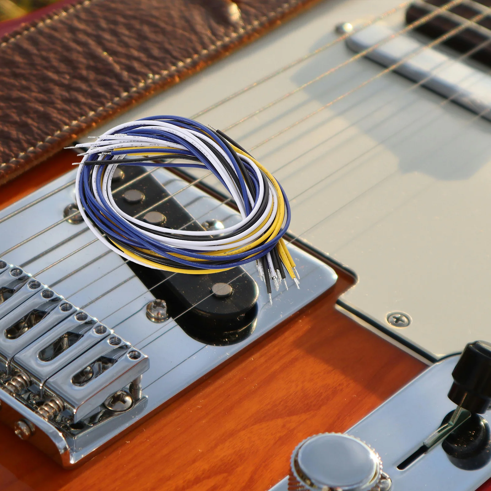 สายไฟสำหรับกีตาร์ 16 ชิ้น สายไฟคุณภาพสูงสำหรับบัดกรี โพเทนชิโอมิเตอร์ ตัวนำไฟฟ้า สายไฟภายในกีตาร์ไฟฟ้า วงจรเบส