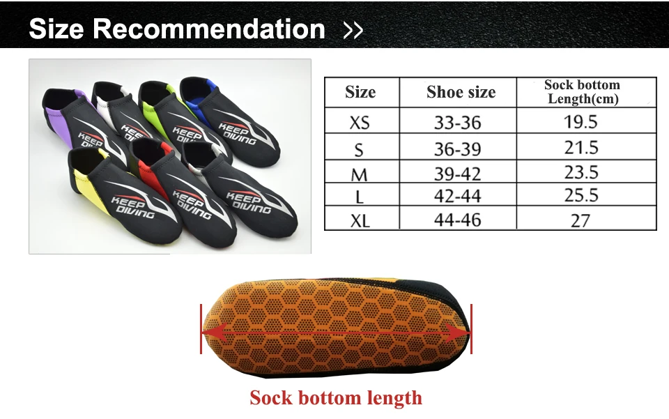 3 mm Neopren bunte Tauchsocken, freche Strandschuhe, Schnorchelausrüstung, Schuhe in Flossen, rutschfeste Heimsocken – Detail 3