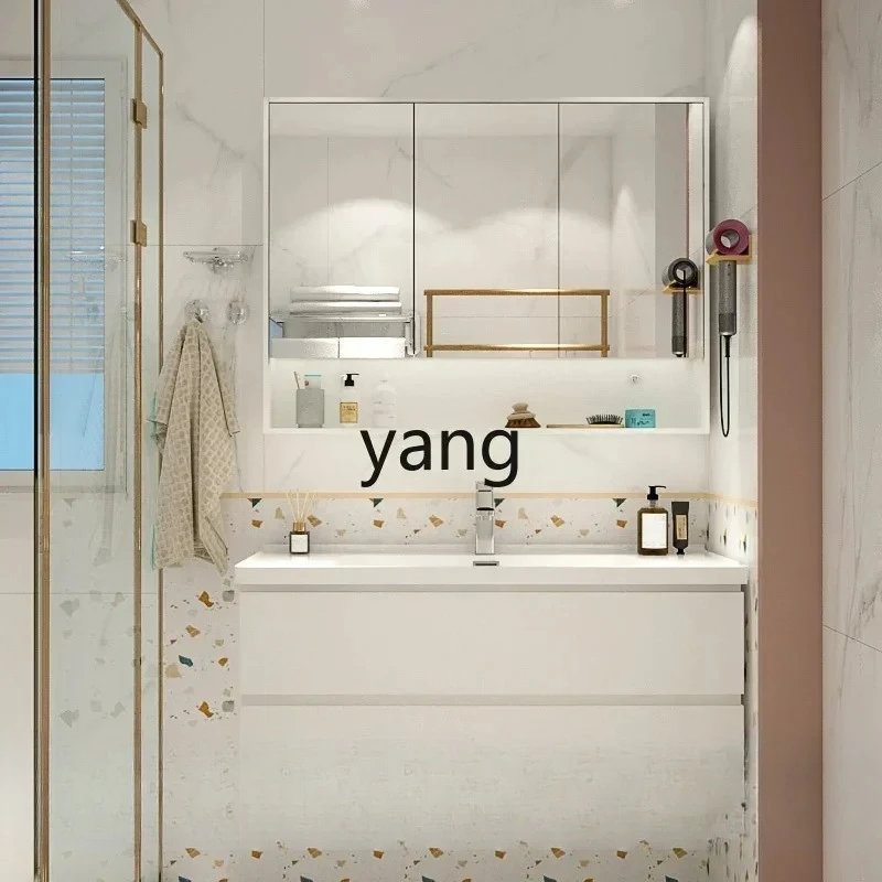 LTT， white bathroom cabinet combination washbasin washbasin modern simple ceramic integrated basin