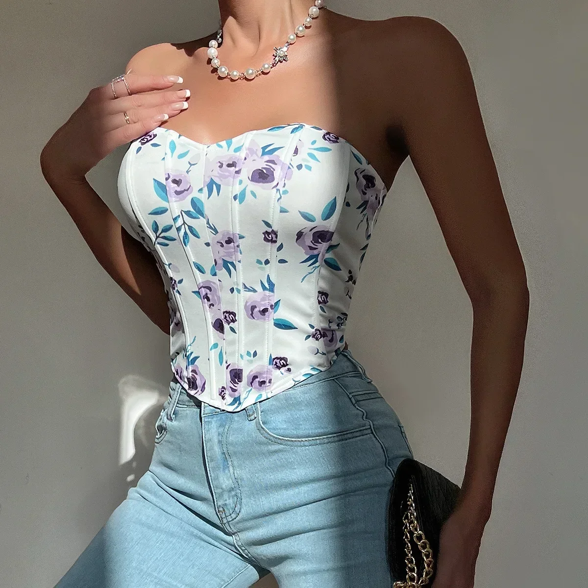 Sexy Corsets Women Shaper Camis Underbust Body Woman Clothes Casual Bustier Ladies Crop Tops Lingerie Strapless Tanks
