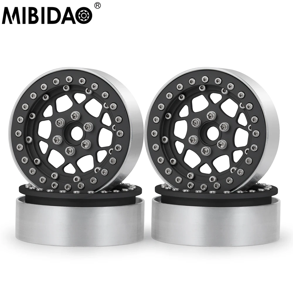 

MIBIDAO 4Pcs 2.2" Metal Beadlock Wheel Hub Rims For 1/10 Axial SCX10 90027 90046 TRX4 TRX6 Wraith 90018 90053 D90 RC Crawler Car