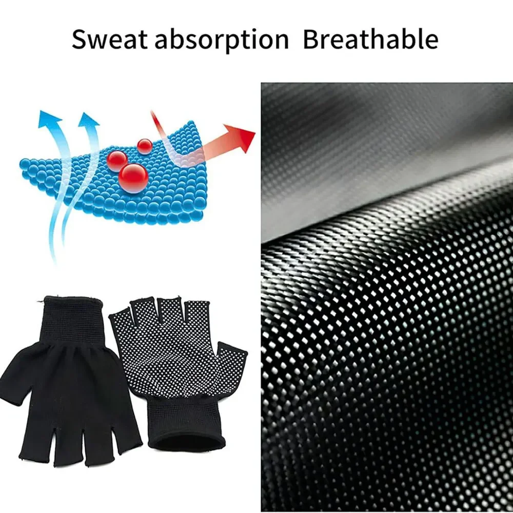 1 Pairs Bicycle Fingerless Gloves Lightweight Sunscreen Anti-Slip Riding Outdoor Workout Gloves Fitness Cycling Motorcycle image 2