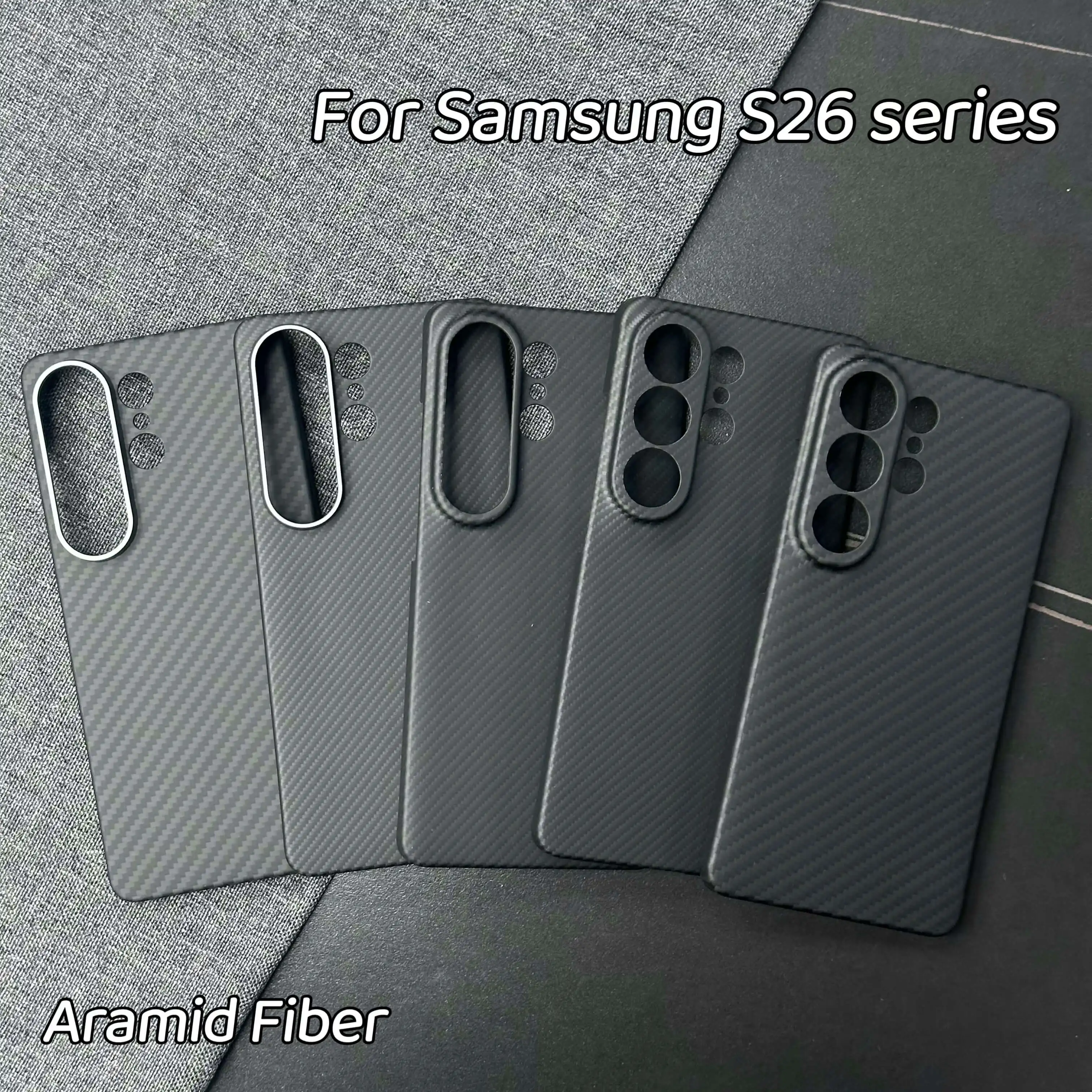 For Samsung Galaxy S26 / S26+ / S26 Ultra, Black Kevlar Aramid Fiber Case, 600D/1500D MagSafe Ultra Thin Hard Shell Phone Case