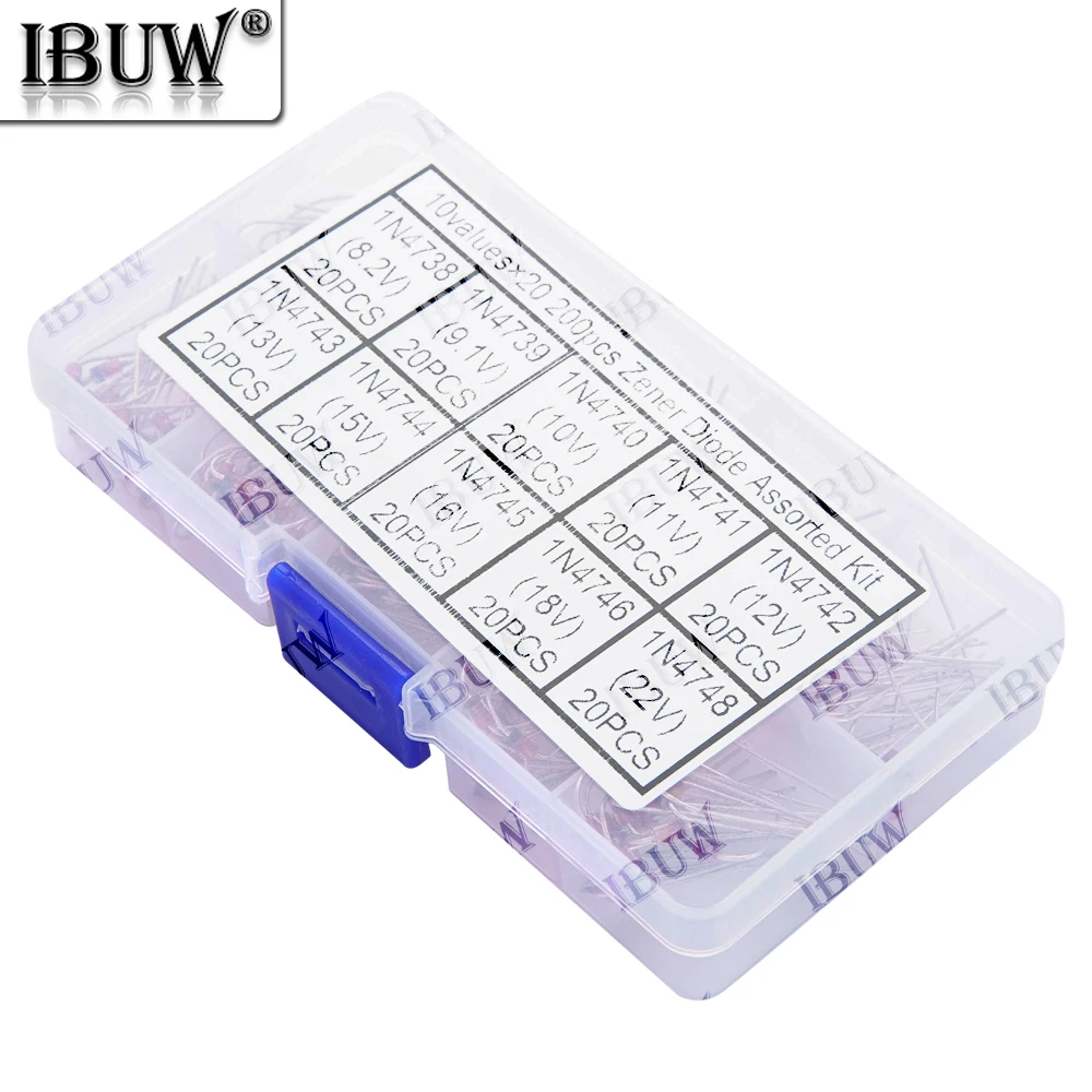 10Values*20PCS 8.2V~22V Zener Diode Assortment diy kit Electronic set pack 8.2V 9.1V 10V 11V 12V 13V 15V 16V 18V 22V 1N4741