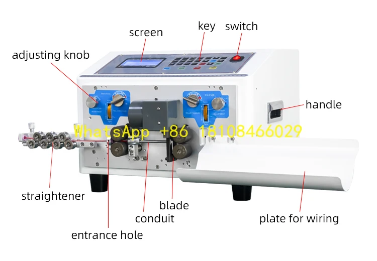 Máquina de decapagem para 2 fios, tira e corte juntos, corte automático de fio elétrico e