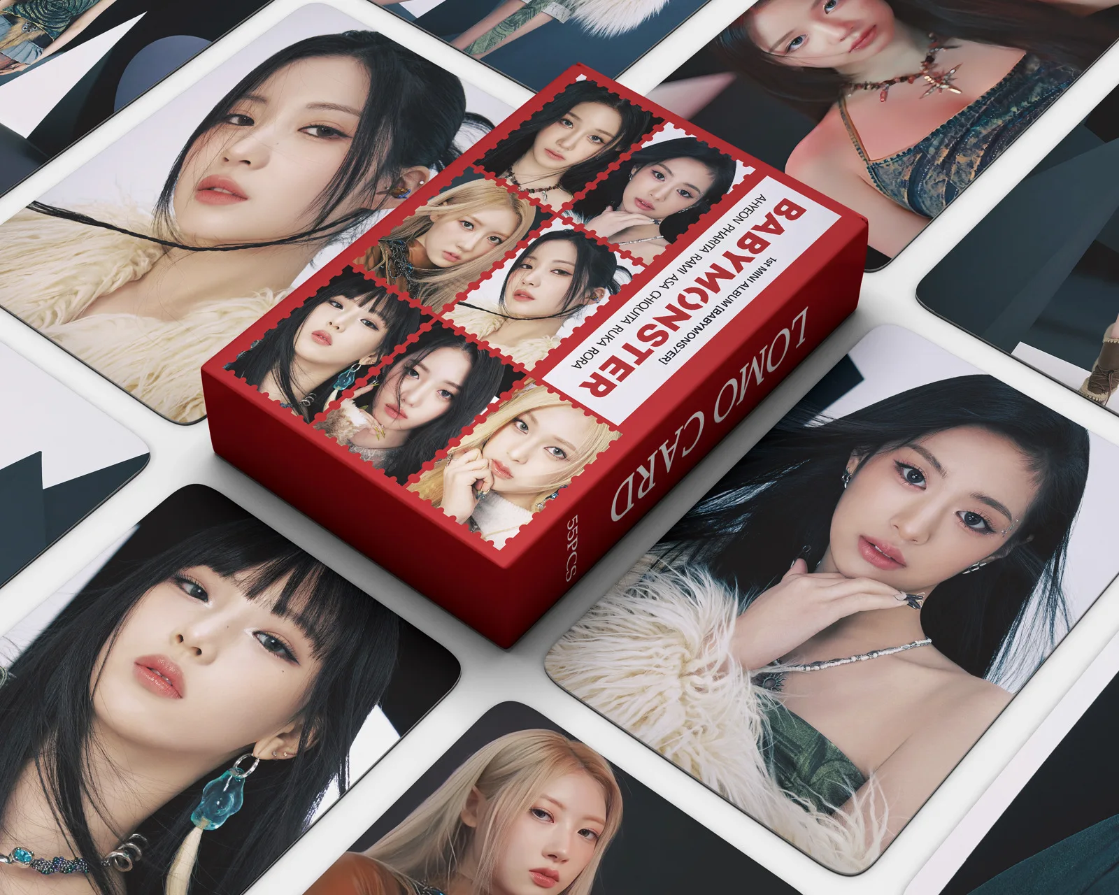 55Pcs/Set BABY MONSTER Lomo Cards New Album SHEESH HD Print Photo Cards HARAM RORA AHYEON PHARITA RUKA Fans Collection Gifts