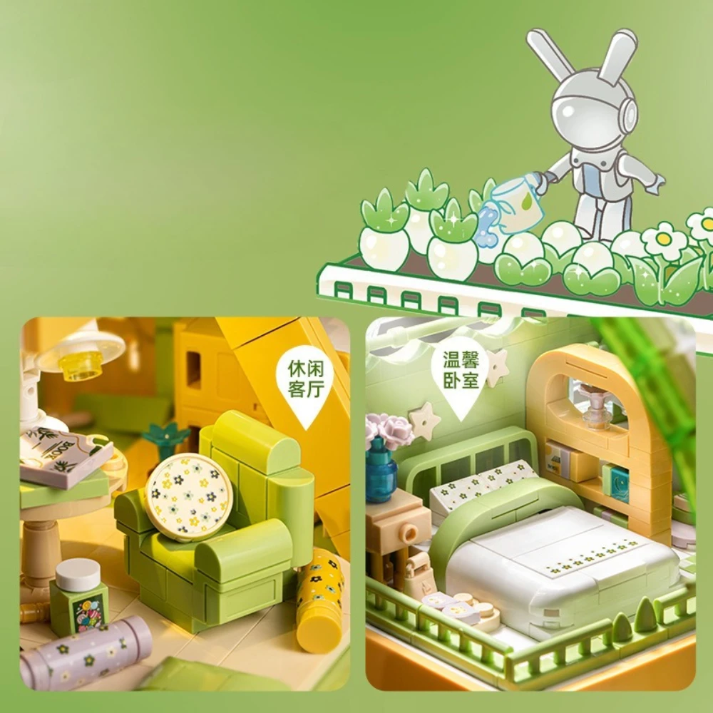 Moc primavera jardim cenário blocos de construção conjunto flor árvore sala cabine casa idéia arquitetônica brinquedos para crianças presentes aniversário