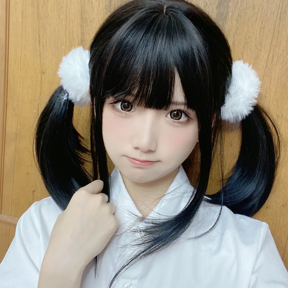 Anime accessories White Fur Hair Ring Japanese Girl Lolita Double Horsetail Hair Ornament Hair Rope kawaii accessories