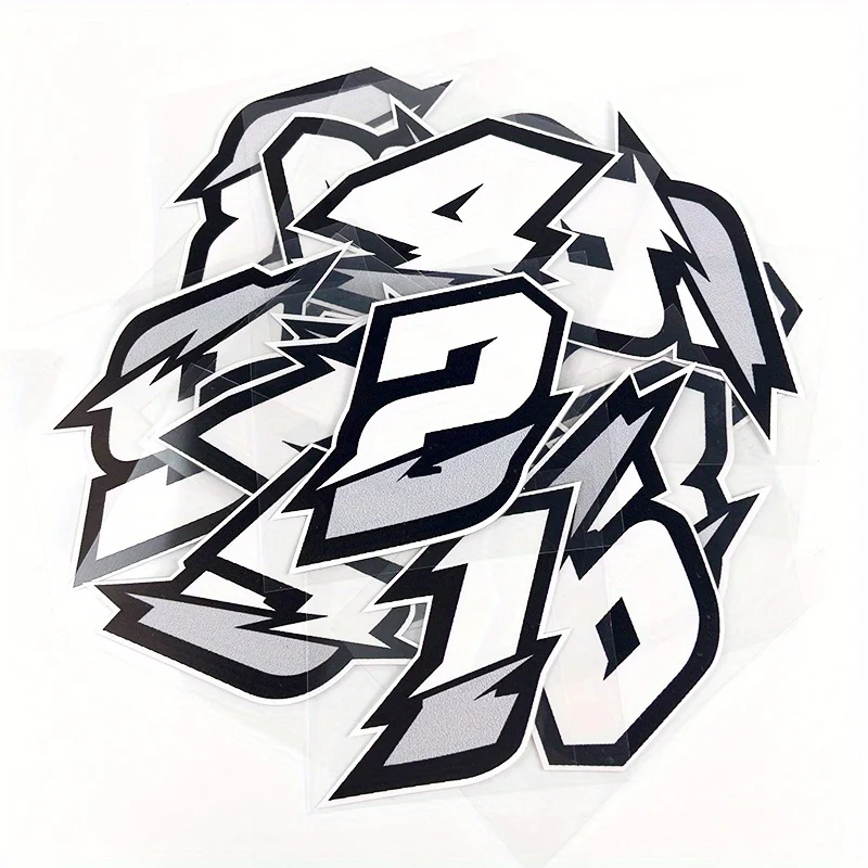 

Номер 1 шт. 0123456789 Наклейки на мотоцикл, боковые панели топливного бака мотоцикла, шлем для скутера, сделай сам, мотомода, виниловые наклейки от 0 до 9,