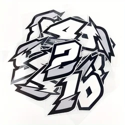 1PC Number 0123456789 Motorcycle Stickers Motorbike Fuel Tank Side Panels Scooter Helmet DIY Moto Fashion 0 To 9 Vinyl Decals