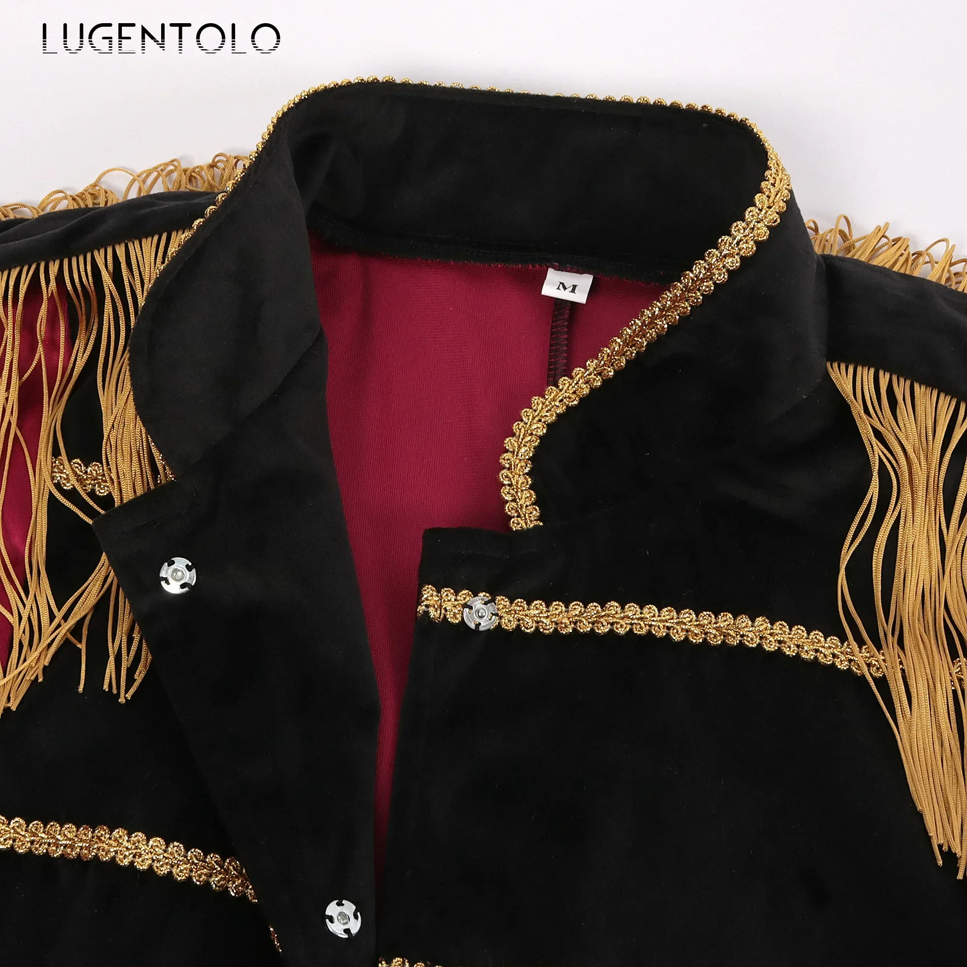 Gabardina Punk para hombre, disfraz Medieval, abrigo Retro informal con cuello levantado, tambores de circo, chaquetas largas para fiesta de Halloween