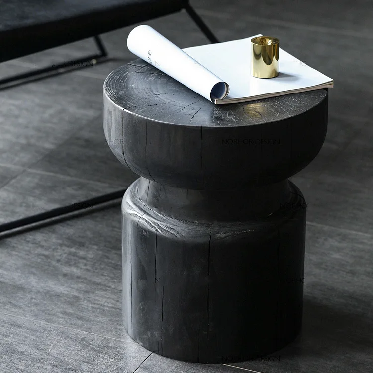 

Solid wood pier stool Nordic log lowstool edge few B & B stumps against the wall ornament round corner fewart coffeetable