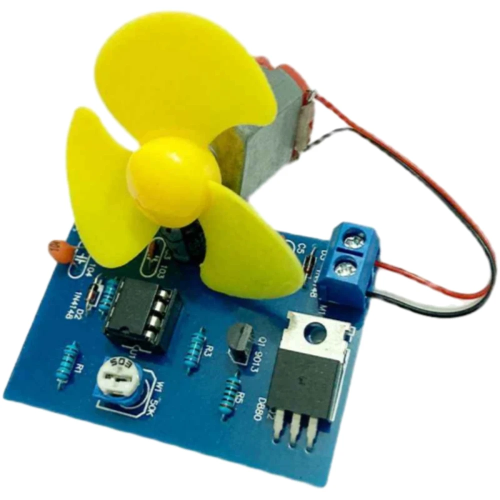 Electronic Fan NE555 DC Motor Width Speed Adjustment Controller Kit Electronic Production DC4.5V Motor Electronic Training Kit