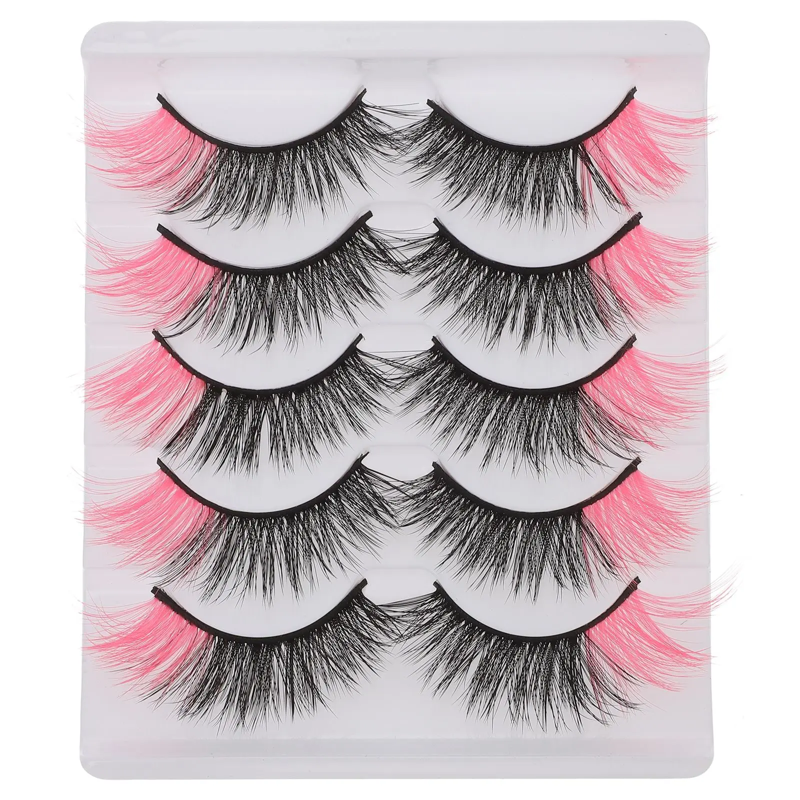 

5 Pairs False Eyelashes Pointy Colored Imitation Reusable Durable Lightweight Comfortable Extensions lashes