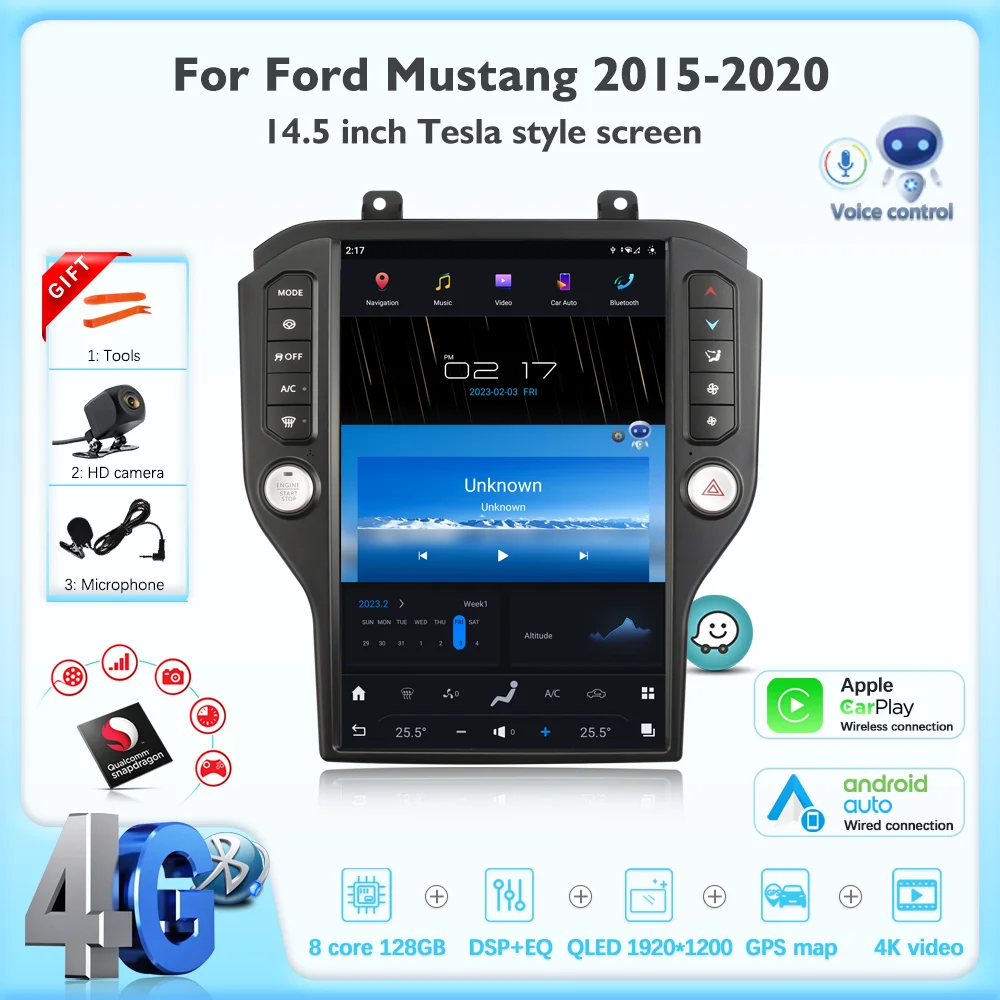 

JEHUNG Latest 14.5" Android For Ford Mustang EcoBoost GT 2015-2021 Car Multimedia Player CarPlay GPS Radio 5G Navigation 8+128GB