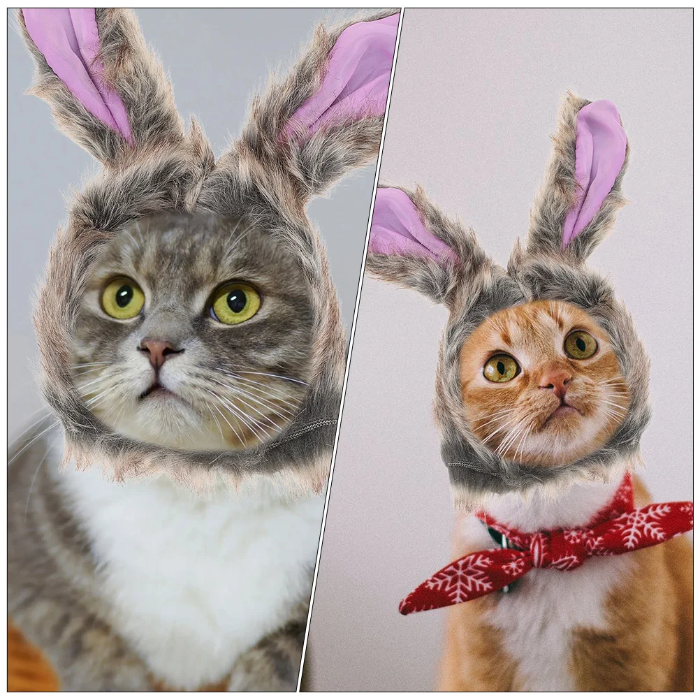 

2Pcs Pet Halloween Hat Rabbit Shape Soft Felt Cloth Comfortable Dog Cat Cosplay Costume Party Headgear Pet Halloween Hat