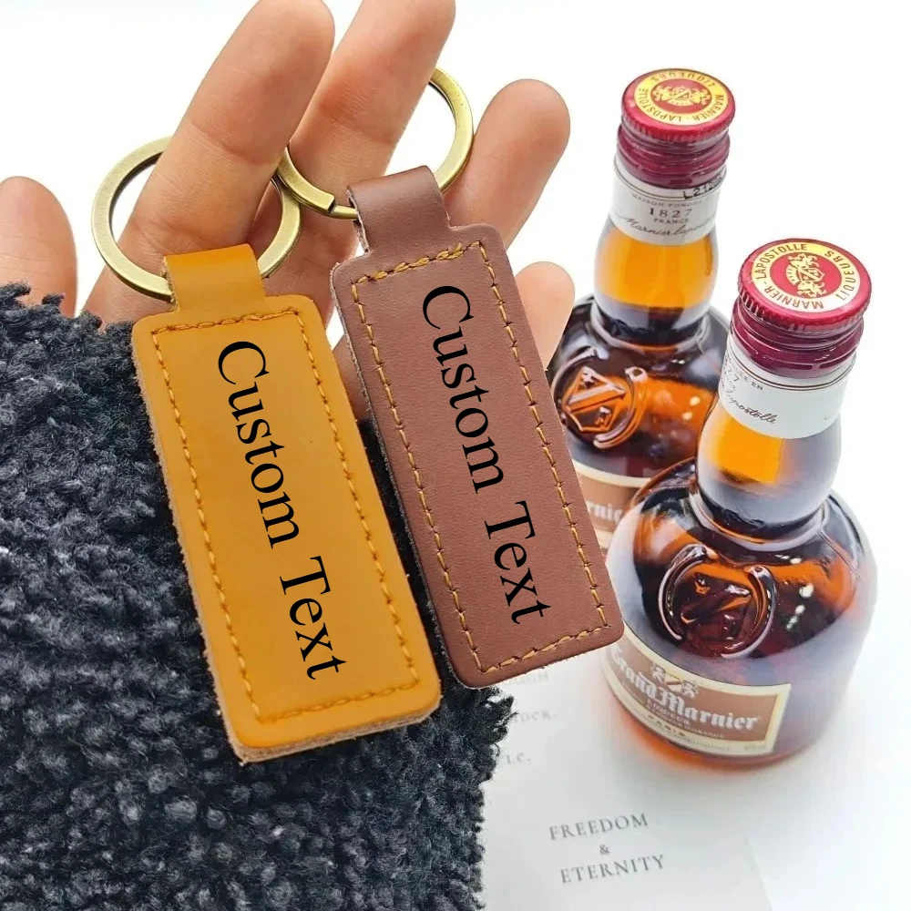 

Кожаный брелок ручной работы в стиле ретро из воловьей кожи для ключей от машины и сумки, с возможностью гравировки, аксессуары, креативные подарки, разные цвета