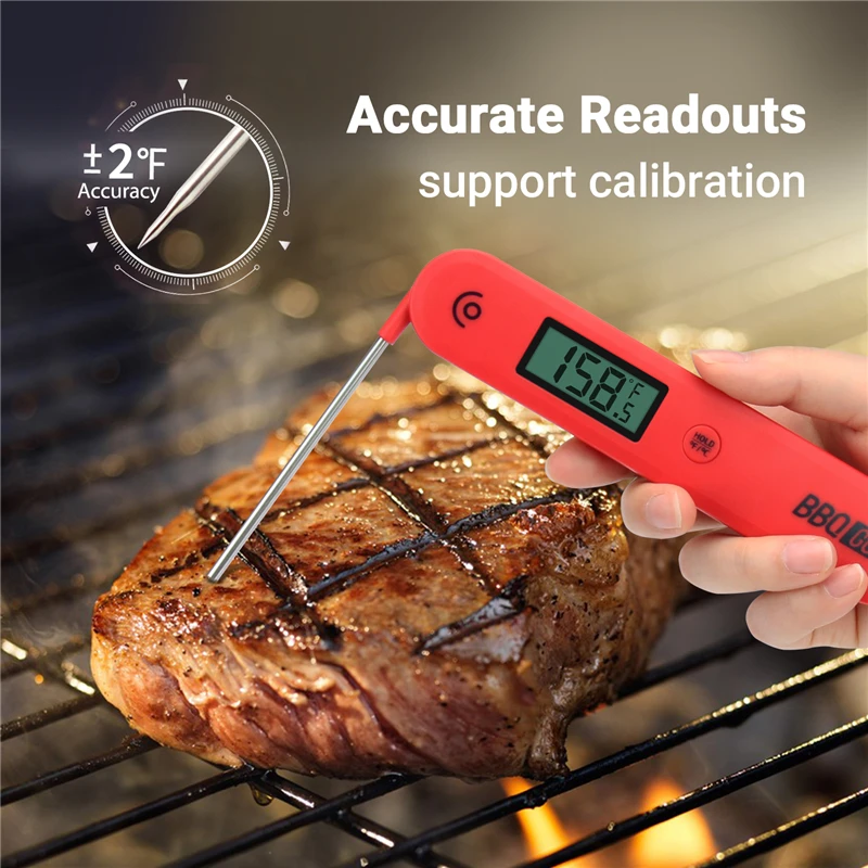 Inkbird BG-HH1C Digital Food Thermometer Instant Read Multifunctional BBQ Thermometer With Foldable Probe HD Screen For Cooking