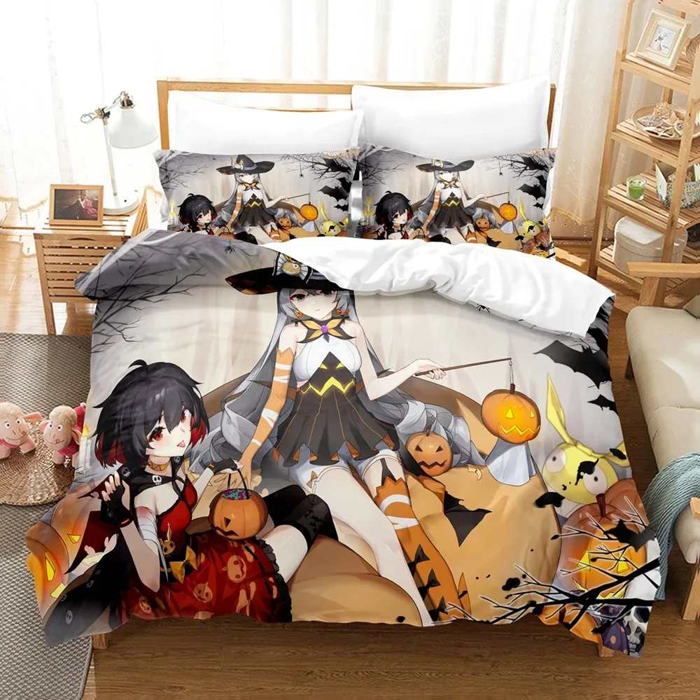 

3D Anime Honkai Impact 3rd Bedding Set Printed Decorative Duvet Cover Set Bedclothes Quilt Cover Home For aldult teen