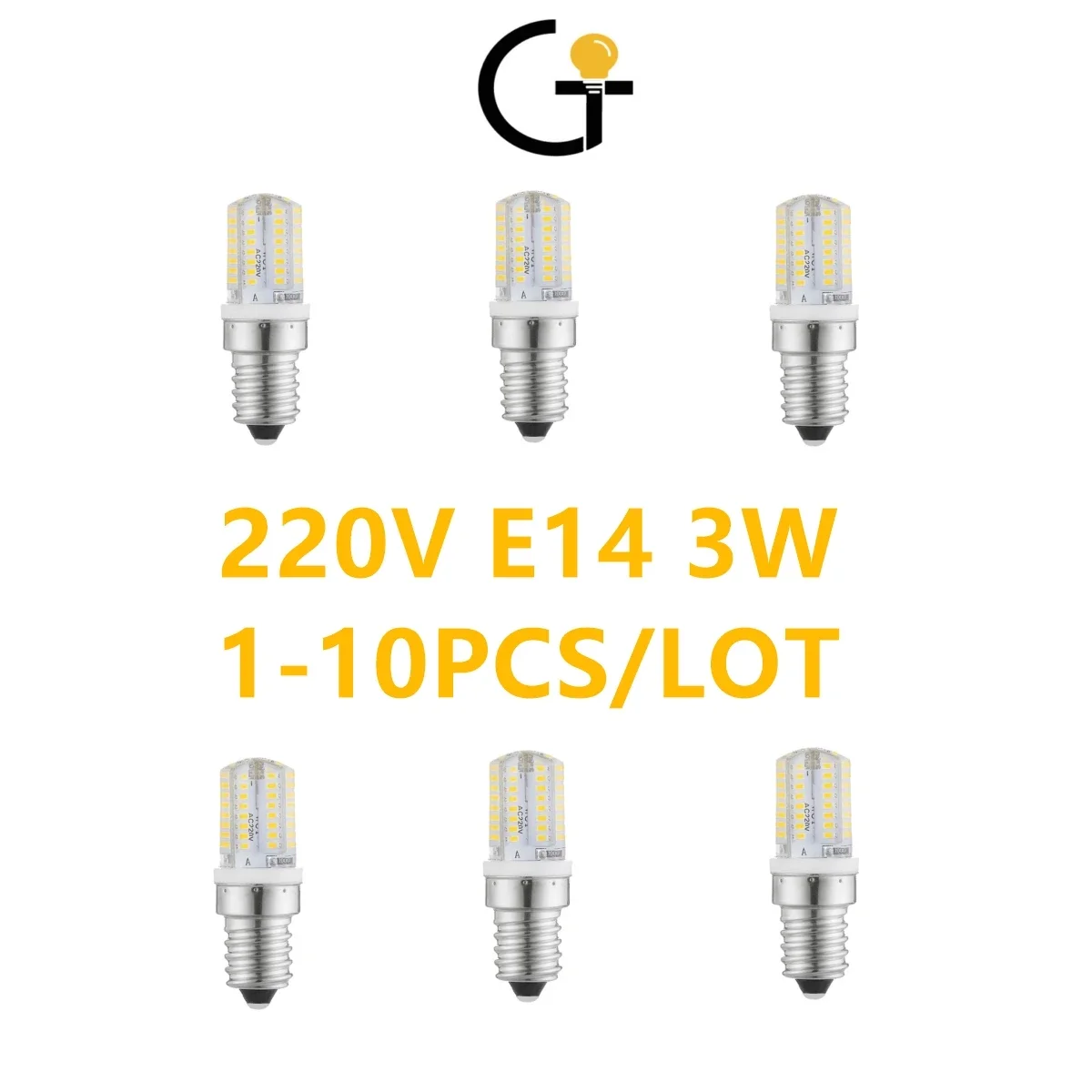 

1-10PCS Mini E14 LED corn light 64 LEDs SMD 3014 AC220V 3000K/4000K/6000K Lampada LED Lamp Chandelier Candle LED Light Bombilla