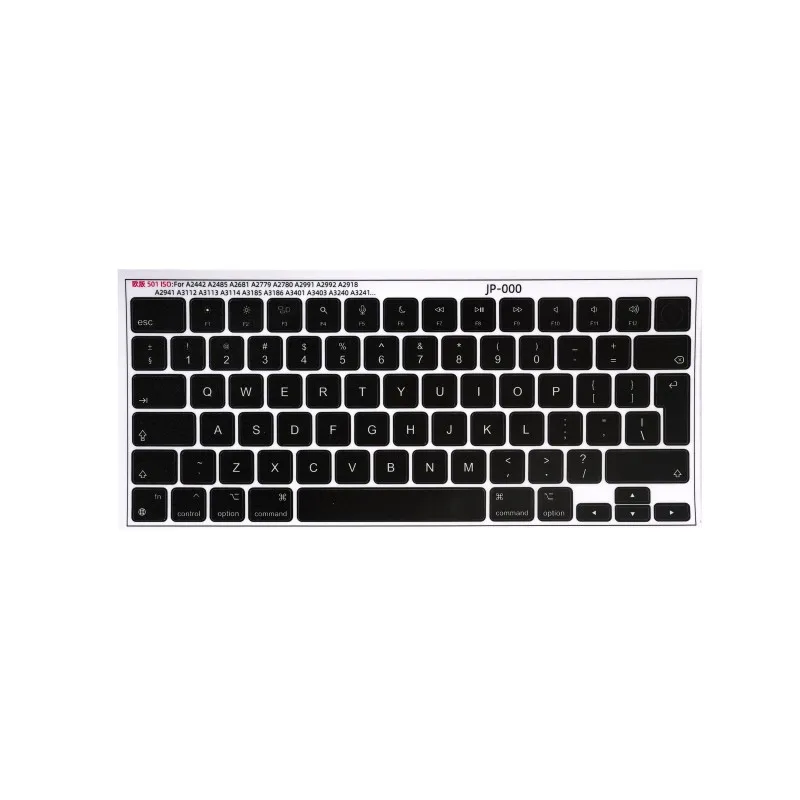 Naklejki transferowe na klawisze klawiatury w układzie ISO, naklejki z literami językowymi do wymiany klawiszy na MacBooku i laptopie, bez pozostałości. — zdjęcie produktu 7
