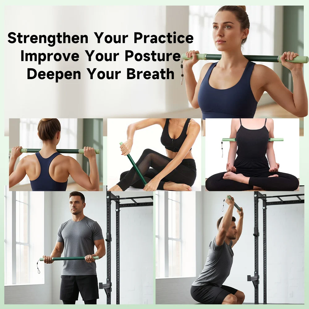 Yoga Stick for Stretching Relaxation Tool Roller Hunchback Corrector Open Back Standing Training Stick for Fitness accessories - view 5