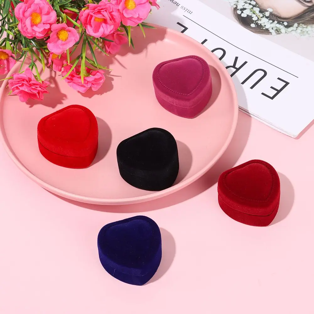 Обручальная пара, любовник, серьги на день Святого Валентина, держатель для ювелирных изделий, бархатная коробка для колец, коробки в форме сердца