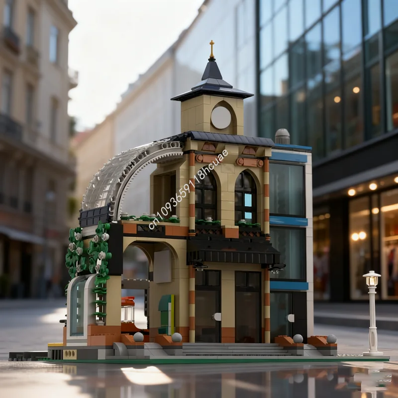 

957 шт. MOC центральная станция, модульная модель, строительные блоки, рождественский подарок, идея для строительства, образовательные кирпичи, игрушки для детей на день рождения