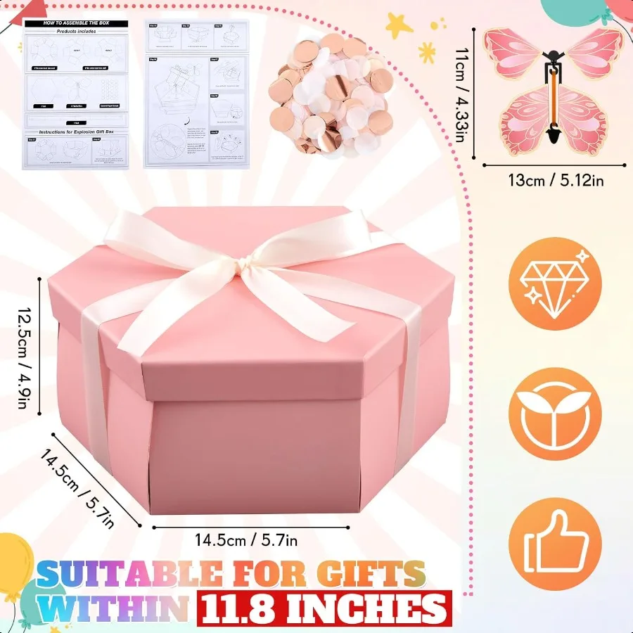 Caja de regalo sorpresa Flying Butterfly grande 12 piezas