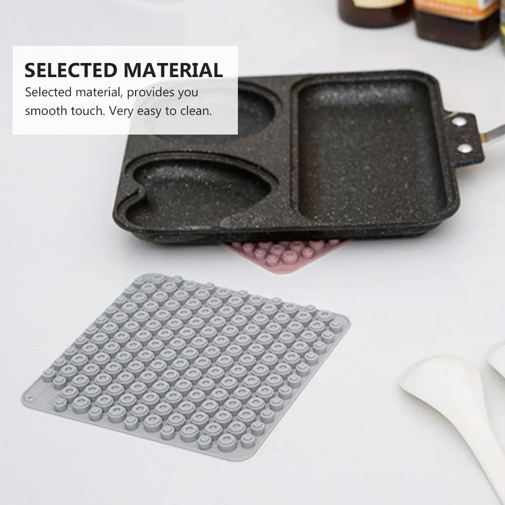 

3Pcs Heat Resistant Mat Silicone Insulation Table Pad Thickened Kitchen Placemat for Home Restaurant Use Cup Coaster