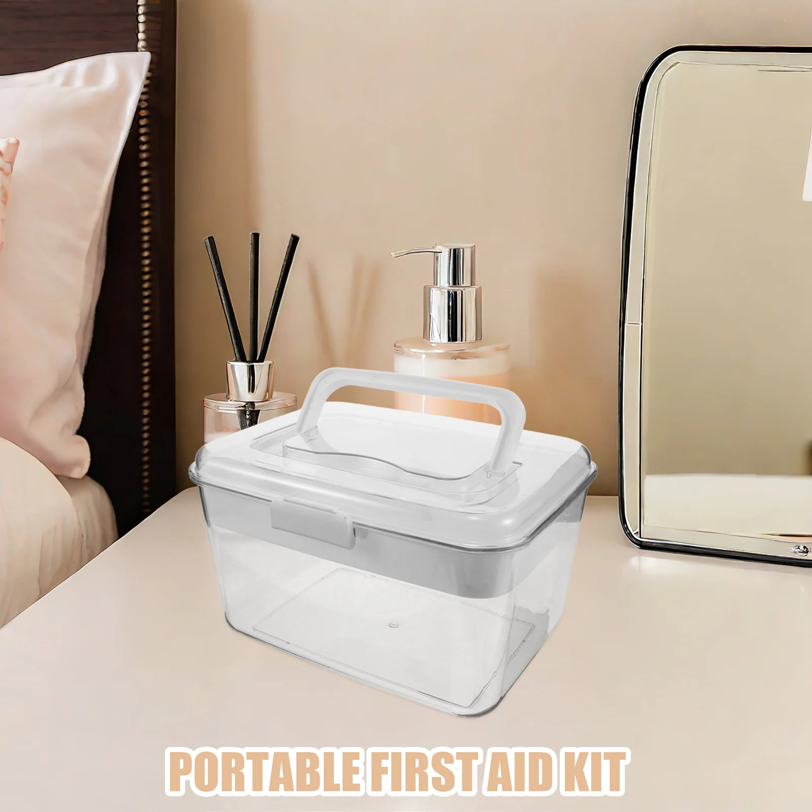 صندوق دواء محمول: حاوية تخزين بلاستيكية شفافة مع مقبض للسفر والطوارئ المنزلية، منظم حبوب منع الحمل أولاً #6