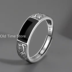 Fashion New Vintage Dragon Pattern Titanium Steel Ring Hip Hop Men Single Party Opening Adjustable Ring