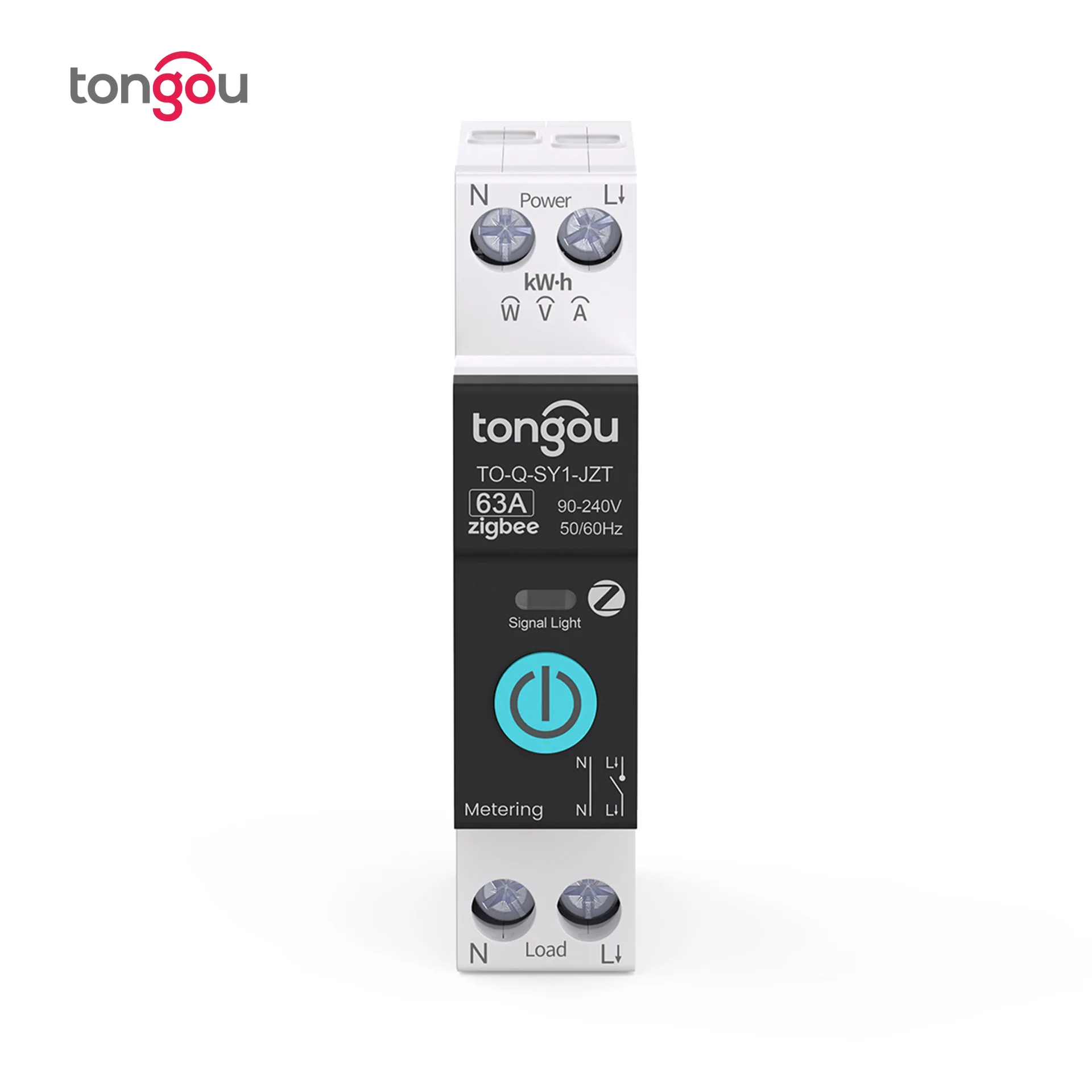 電流計付き保護装置付き音声リモコンスイッチ-tongou-zigbeeスマートスイッチ-mcb-1p-n-63a-タイマー付き電力計-kwh-電圧計