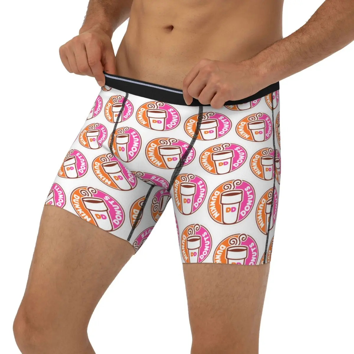 Long Boxer Underpants Shorts Dunkin Donuts Panties Men Breathable Underwear for Homme Man Boyfriend Gifts view 3