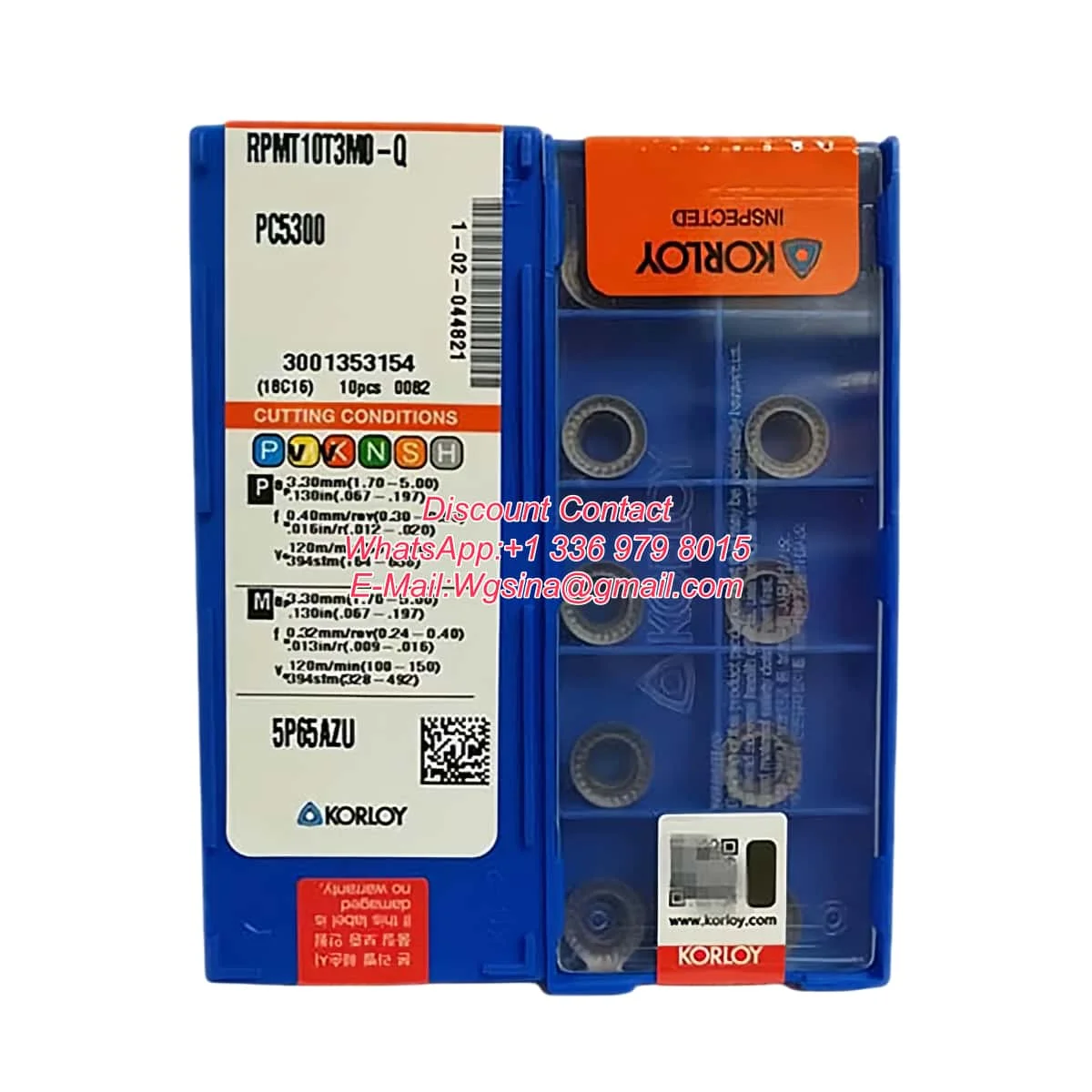 KORLOY 100% Original RPMT RPMT1204 RPMT10T3 RPMT1606 Positive Button Tool Inserts Carbide Milling And Turning Milling Cutter