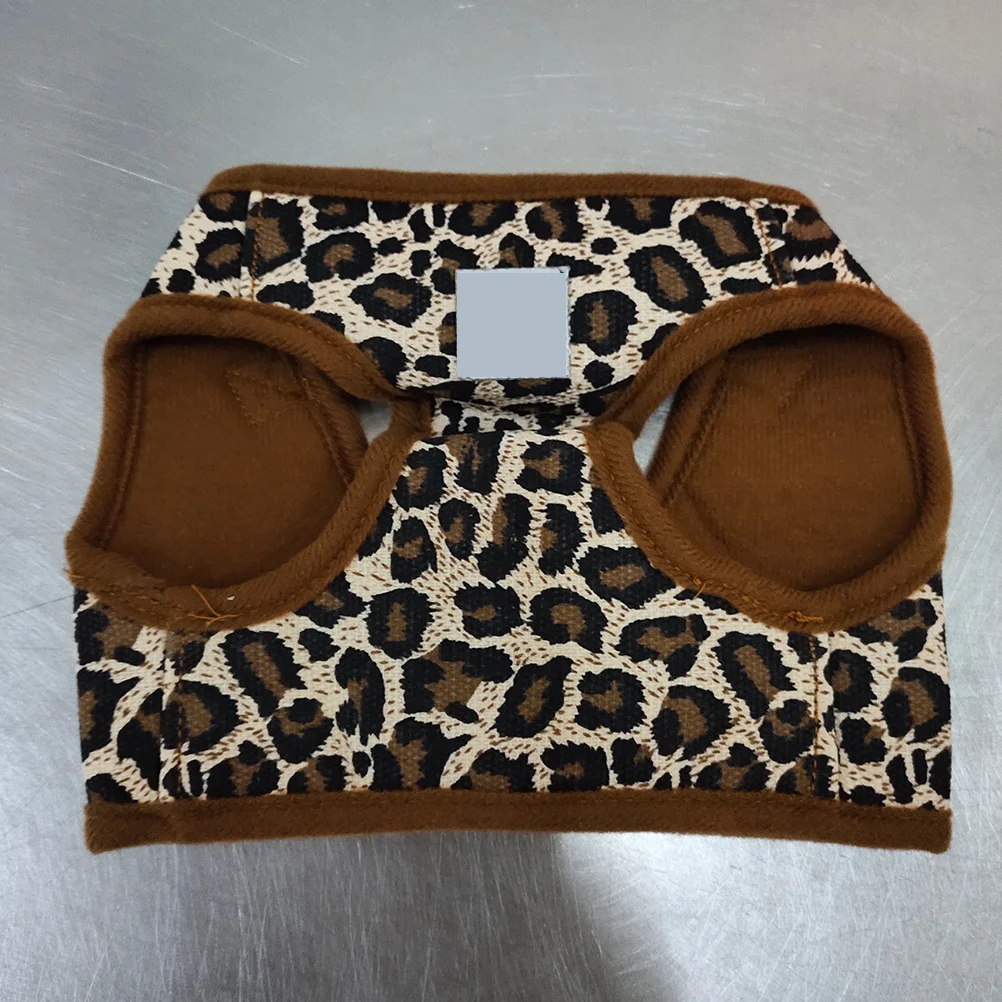 

Medium Dog Harness Vest Canvas Chest Strap Leopard Print Super Flexible Quick Comfortable Walking Control Pet Gear
