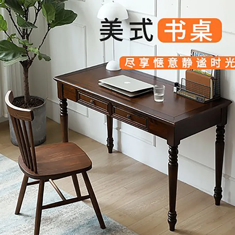 All Solid Wood American Simple Modern Desk Light Luxury Home Writing Desk Bedroom Study Desk