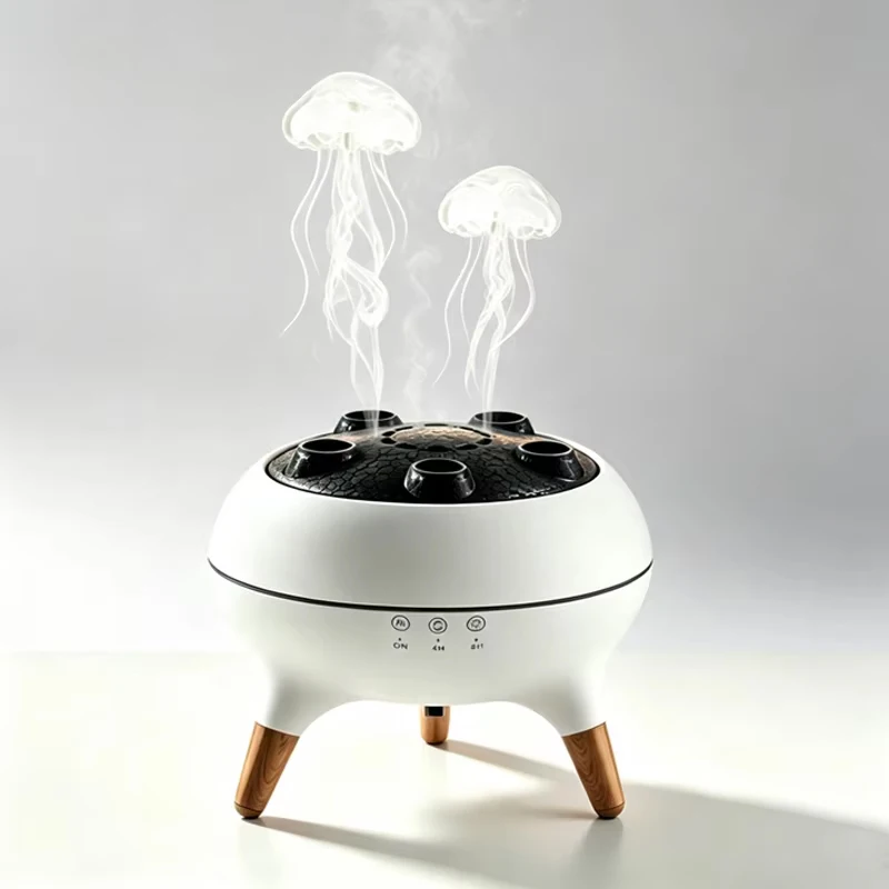Dynamic Rainbow Jellyfish Essential Oil Diffuser, Ultrasonic Porous Atomization Aroma Machine 250ml for Home Bedroom
