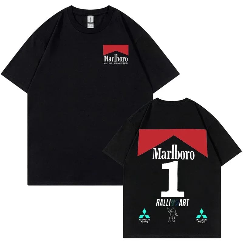 Marlboro Mitsubishi Evo VI Team Tee Men's Cotton Printed T-shirt Gym Jogging Street Casual Top for Boyfriend Gift