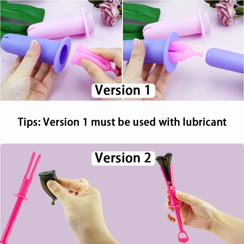 Menstrual Cup applicator insert Vaginal Female Hygiene Reusable booster Tools easy to use silicone Women Health Care set