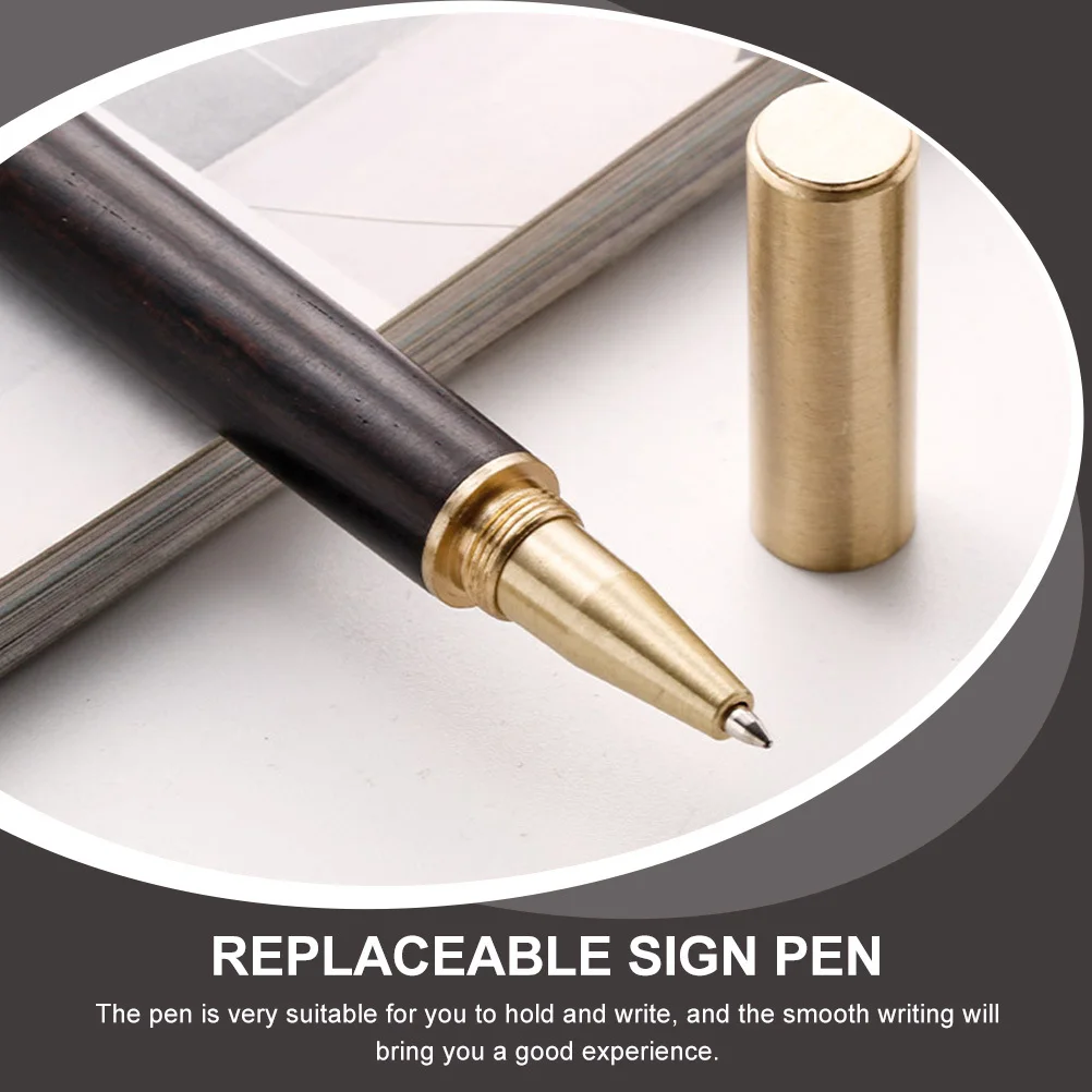 

2pcs Black Ebony Sign Pen Refillable Smooth Gel Ink Business Writing Tool Multi-Function Portable Pen For Office School Supply
