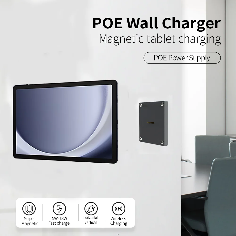 POE Tablet holder for Samsung Galaxy Tab T860 10.5 wall charging station Wall mounted charging Smart Switch