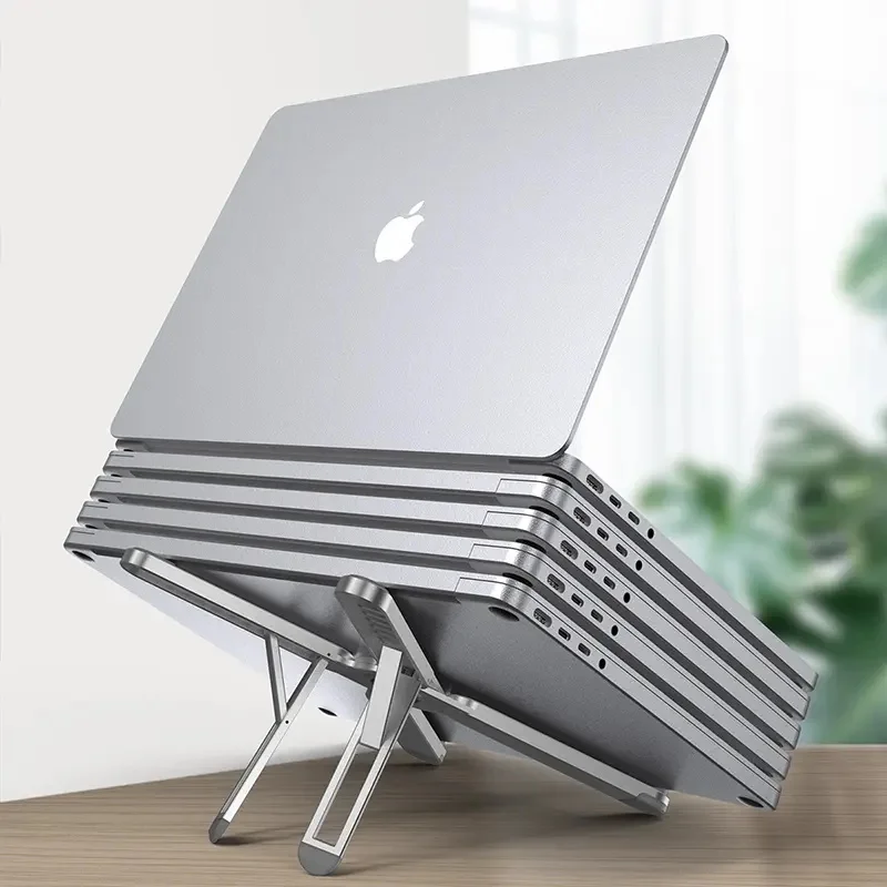 Height Adjustment X Shape Notebook Support Bracket Adjustable Desk Outdoor Work Laptop Stand Metal PC Monitor Mackbook Holder