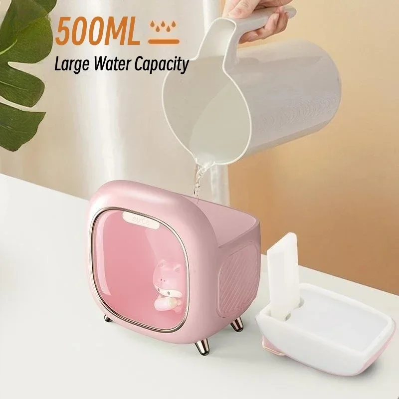 500 مللي المحمولة المزدوج فوهة الهواء المرطب USB شحن 1200 مللي أمبير بطارية لاسلكية بالموجات فوق الصوتية الناشر سيارة صغيرة المرطب