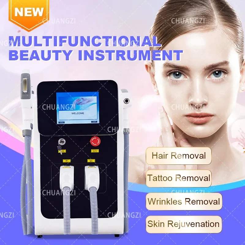 

3 in 1 Electron Light IPL R/F Nd Yag Laser Multifunctional Tattoo Removal Machine Permanent Laser Hair Removal Beauty Equipment